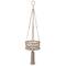 Hello Honey® 33.5" Natural Handwoven Cotton Macramé & Rattan Plant Hanger with Wood Beads